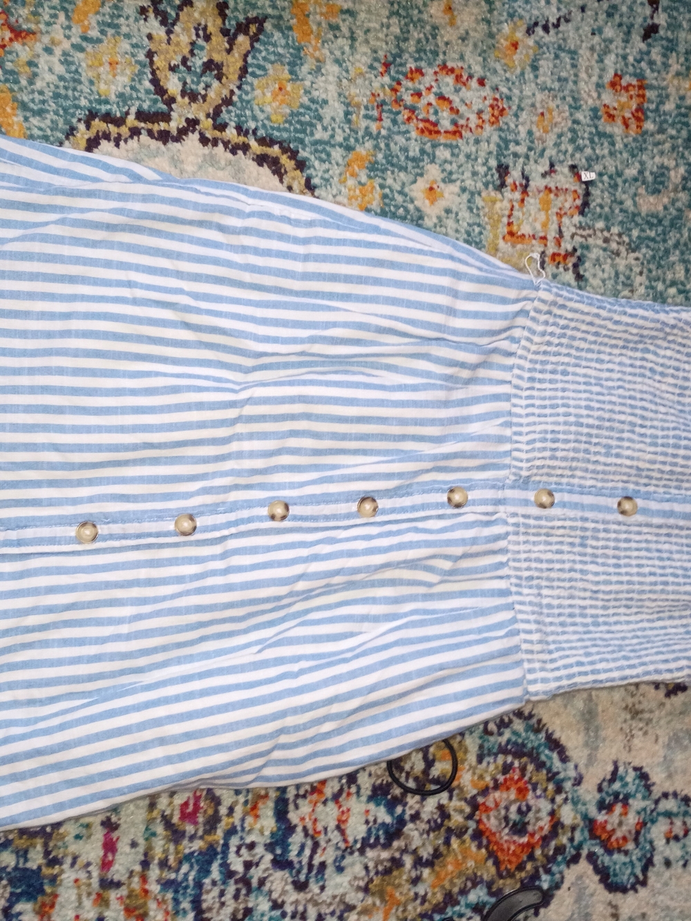 Abercrombie & Fitch Light Blue and White Striped Mini Dress